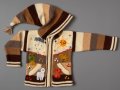 Кремава перуанска детска жилетка с елфска качулка, размери от 0 до 7 години , снимка 1 - Детски пуловери и жилетки - 35537401