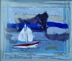 Картина "Самотна лодка на вълнолома", худ. Георги Лечев, снимка 2