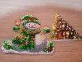 Диамантен 5Д комплект Снежен човек и елха, снимка 4