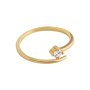 Нежен сребърен пръстен с 14к златно покритие, цирконий, снимка 2