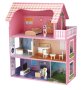 Дървена къща за кукли с мебели и 2 фигури 49,5x24x61 см, снимка 1 - Други - 43322012