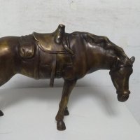 Бронзова фигура на кон, снимка 1 - Антикварни и старинни предмети - 36713361