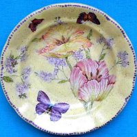   Пет ръчно рисувани декорактивни чинии за пролетна украса на половин цена, снимка 1 - Декорация за дома - 43990916