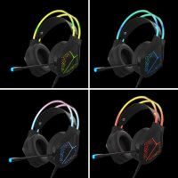 Слушалки за игри с регулируем микрофон и RGB светлина, снимка 2 - Слушалки и портативни колонки - 43426004