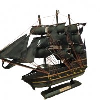 Макет на Кораб, Пиратски, Дървен, 34х41 см, Черен, снимка 2 - Морски сувенири - 37957087