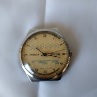 Мъжки механичен ръчен часовник - РАКЕТА / RAKETA - Календар, снимка 3 - Антикварни и старинни предмети - 38147907