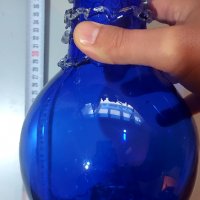 Синя стъклена ваза, снимка 10 - Вази - 38875151