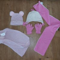 Лот 2 броя Детски комплекти от шапки шалове и ръкавици за момиче, снимка 2 - Шапки, шалове и ръкавици - 42946118