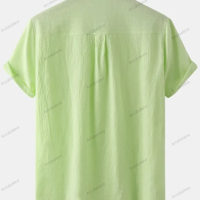 Мъжка памучна риза с яка и къс ръкав, 7цвята , снимка 7 - Ризи - 44901208