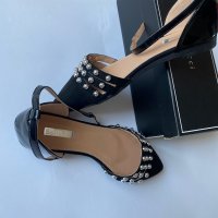 Черни обувки със сребърни капси, снимка 4 - Дамски ежедневни обувки - 38043142