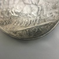 Сребърна монета Италия 2 лири, 1910, снимка 7 - Нумизматика и бонистика - 35344001