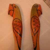  Комплект вилица и лъжица с дръжка папагал от Кения, снимка 2 - Други ценни предмети - 28372385