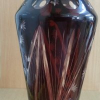 кристална ваза цветен червен кристал , снимка 4 - Антикварни и старинни предмети - 26794920