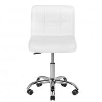 Козметичен стол - табуретка с облегалка A-5299 - бял б черен 48/61 см, снимка 4 - Друго оборудване - 38393043