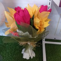 Букет с пролетни цветя , снимка 1 - Декорация за дома - 40082179