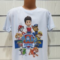 Нова детска тениска с дигитален печат PAW Patrol (Пес патрул) в бял цвят, снимка 7 - Детски тениски и потници - 36598934