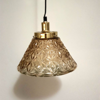 Нов стъклен полилей, висяща лампа за таван с 1,85м. кабел Е14, снимка 5 - Лампиони - 36504263