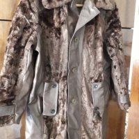Дамско палто кожух кафяво, снимка 1 - Палта, манта - 26830680