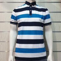 Нова мъжка моряшка блуза тип Lacoste, райе, копчета, пике, снимка 1 - Ризи - 32629301