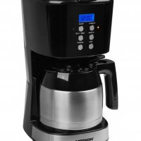 Шварц кафе машина MEDION MD 18088, 900W, 1 L, LED дисплей, Таймер, Инокс/Черен, снимка 2 - Кафемашини - 27992375