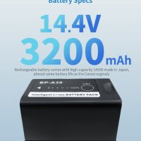 Резервна батерия Battiz BP-A30, съвместима с EOS C200, EOS C70, C200B, C220B, EOS C300 Mark II, C300, снимка 2 - Батерии, зарядни - 40378392