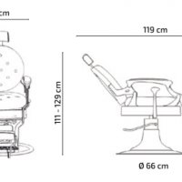 Бръснарски стол Kirk - червен/черен/кафяв, снимка 10 - Бръснарски столове - 28442932