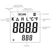 Цифров лазерен инфрачервен термометър с К тип термодвойка, снимка 8 - Други инструменти - 33332001