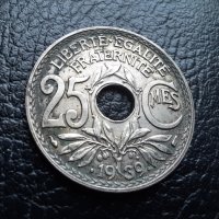 Стара монета 25 сантима 1939 г. Франция - топ!, снимка 1 - Нумизматика и бонистика - 42933620