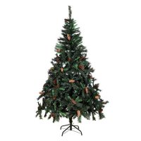 Коледна елха с шишарки,962 клонки, 200х130 см.Метална стойка, снимка 1 - Коледни подаръци - 38501707