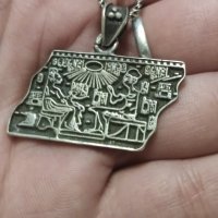 Сребърен синджир с висулка (244), снимка 6 - Колиета, медальони, синджири - 43992473