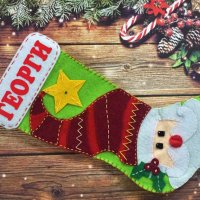 Коледен чорап за камина / подарък / лакомства, снимка 1 - Декорация за дома - 35149330