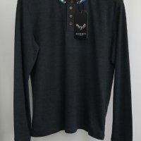 Мъжка памучна блуза с яка и цепка с копчета BRAVE SOUL ,размери -M, L, XL и XXL.     , снимка 3 - Блузи - 39265271