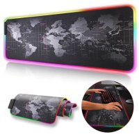 RGB Светеща Подложка за Мишка и Клавиатура Карта на Света, снимка 2 - Клавиатури и мишки - 43222182