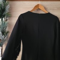 Черна рокля Zara с ресни , снимка 4 - Рокли - 43249554