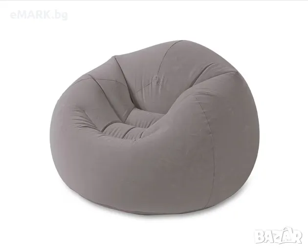 Надуваем фотьойл – влагоустойчив и лесен за надуване в сив цвят, снимка 1