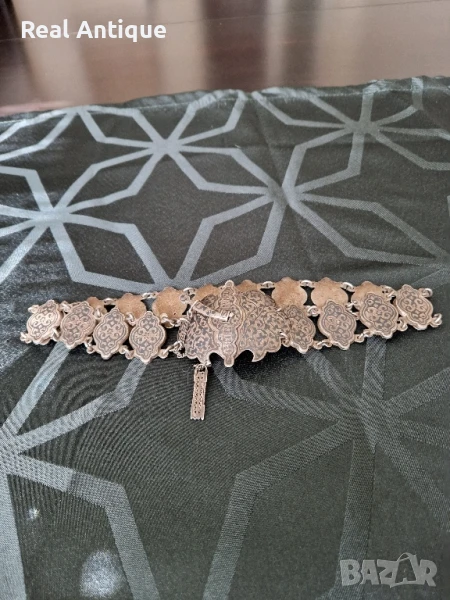Страхотен антикварен руски кавказки сребърен колан с ниело , снимка 1