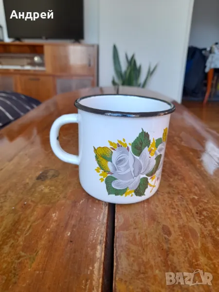 Старо емайлирано канче,чаша #10, снимка 1