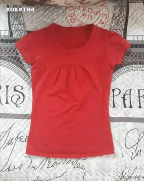 Червена дамска тениска, снимка 1