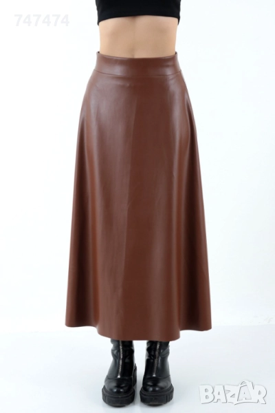 Прекрасна кожена пола голям размер - талия 88, снимка 1