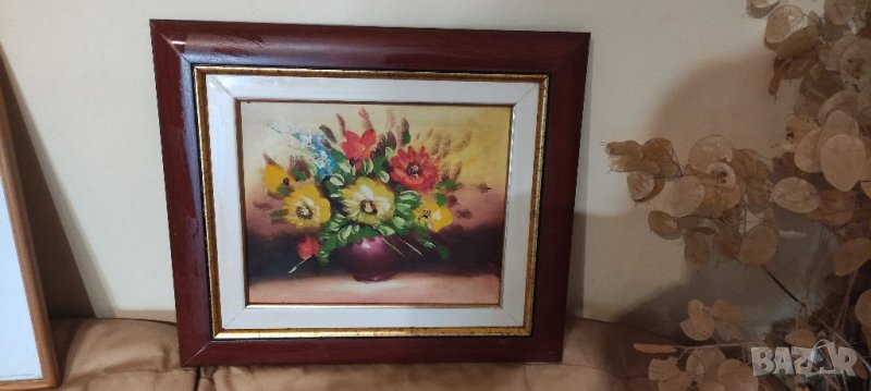 Картина Цветя ,рамка с паспарту  30/40 см, снимка 1