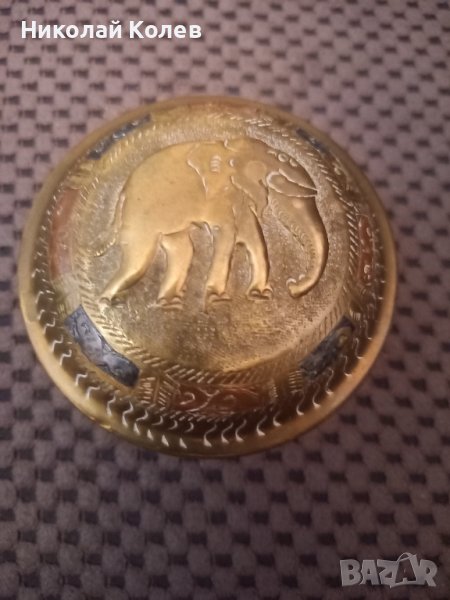 Ретро месингова кутийка за бижута, снимка 1