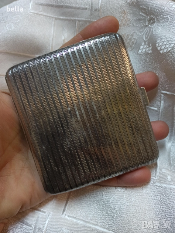 Сребърна табакера – 80 г, френско сребро .950 (1er titre).Елегантна антикварна сребърна табакера,, снимка 1