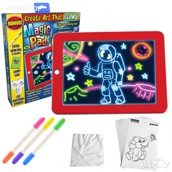 Светеща LED Дъска за чертане и рисуване /Детско табло за рисуване Magic Pad, снимка 1