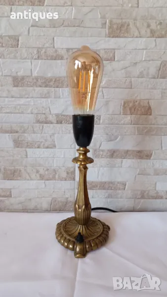 Стара месингова настолна лампа - нощна лампа - Антика - №35, снимка 1