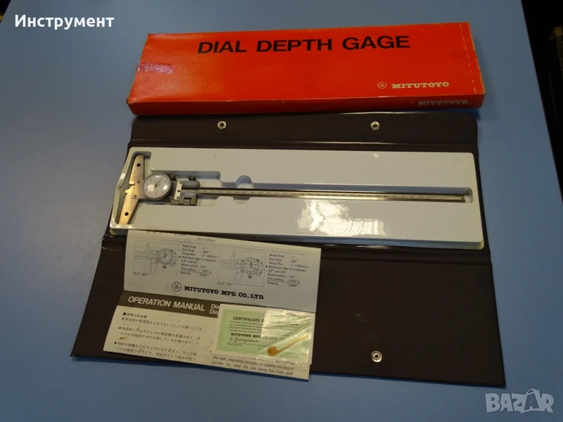 Шублер дълбокомер с индикаторен часовник Mitutoyo 527-303 DVD30 0-300mm Vernier Depth Gage, снимка 1