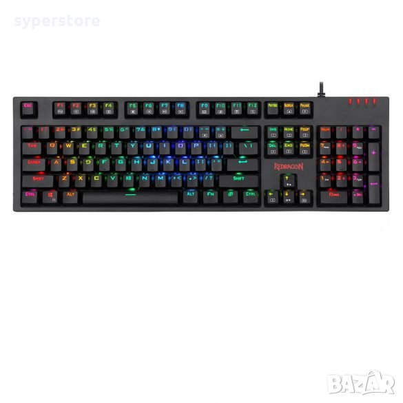 Клавиатура Геймърска USB Redragon Amsa Pro K592 RGB Механична с Ултра-бързи V-оптични сини превключв, снимка 1