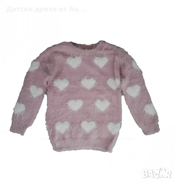 Розова пухкава блуза на сърца, 6-7год./122см., снимка 1