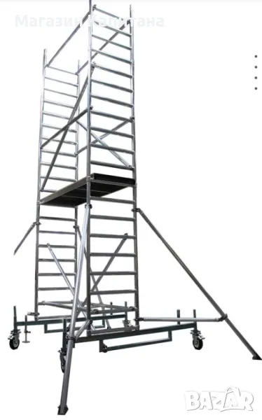 Алуминиево скеле Арон 12,35м., 13,35м., 14,35м. работна височина., снимка 1