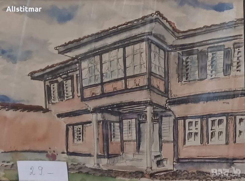 Възрожденски пейзаж, неизвестен автор, снимка 1