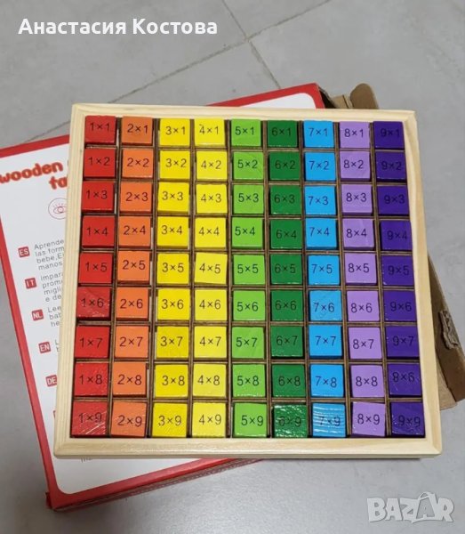 Дървена таблица за умножение , снимка 1